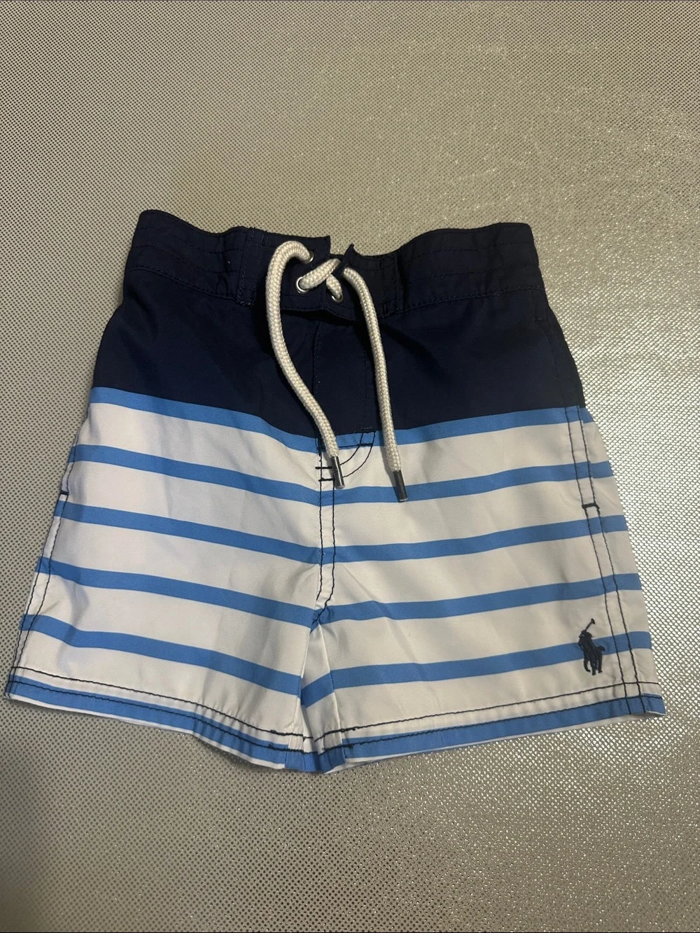 Ralph Lauren Navy & White Striped Swim Shorts